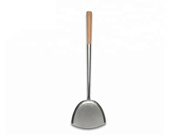 Stainless Steel Wok Turner Wooden Handle (Spatula)